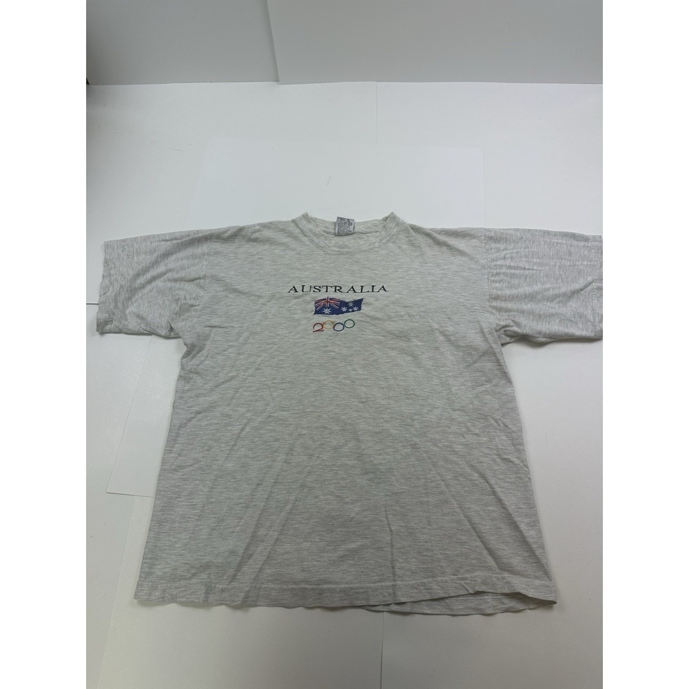 Vintage Y2K 2000 Olympic Team Australia Flag Stars T Shirt Size Large